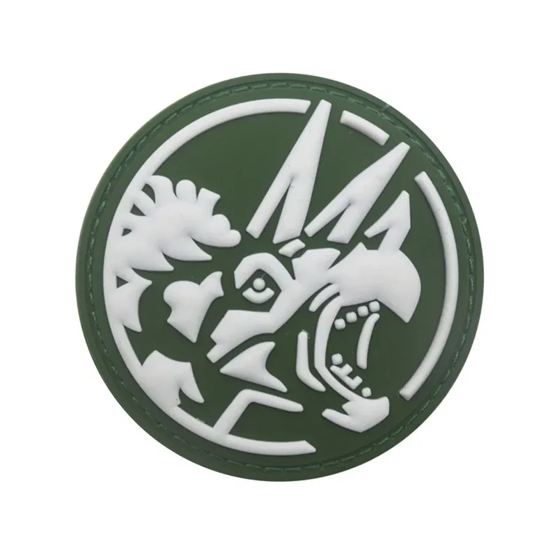 Parche de velcro de dinosaurio, insignia de moral luminosa de Raptor de goma de PVC personalizada para mochila táctica militar al aire libre, brazalete de casco - imagen 2