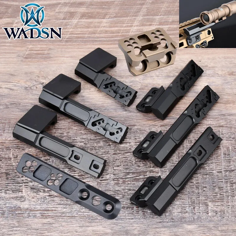 WADSN Airsoft linterna Surefir Base de montaje en desplazamiento lateral para M300 M600 Scout luz Mlok Keymod 20mm Picatinny Rail - imagen 3