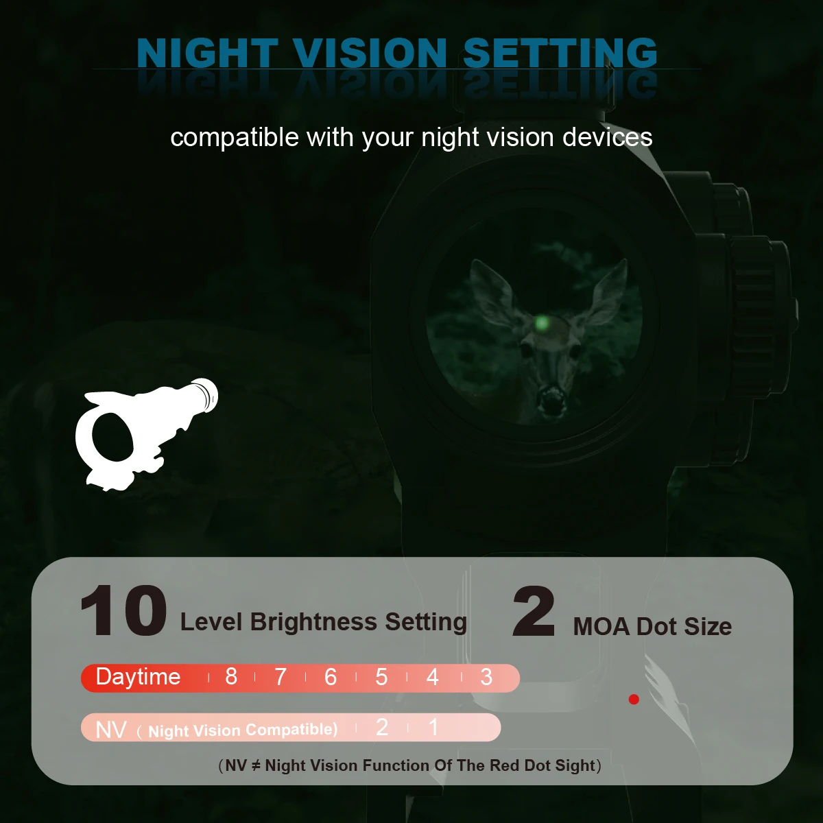 Vector Optics Scrapper 1x22/25 Visor de Punto Rojo con Energía Solar y Retícula Múltiple con Sensor de Movimiento para Caza y Tácticas .308 12GA - imagen 3