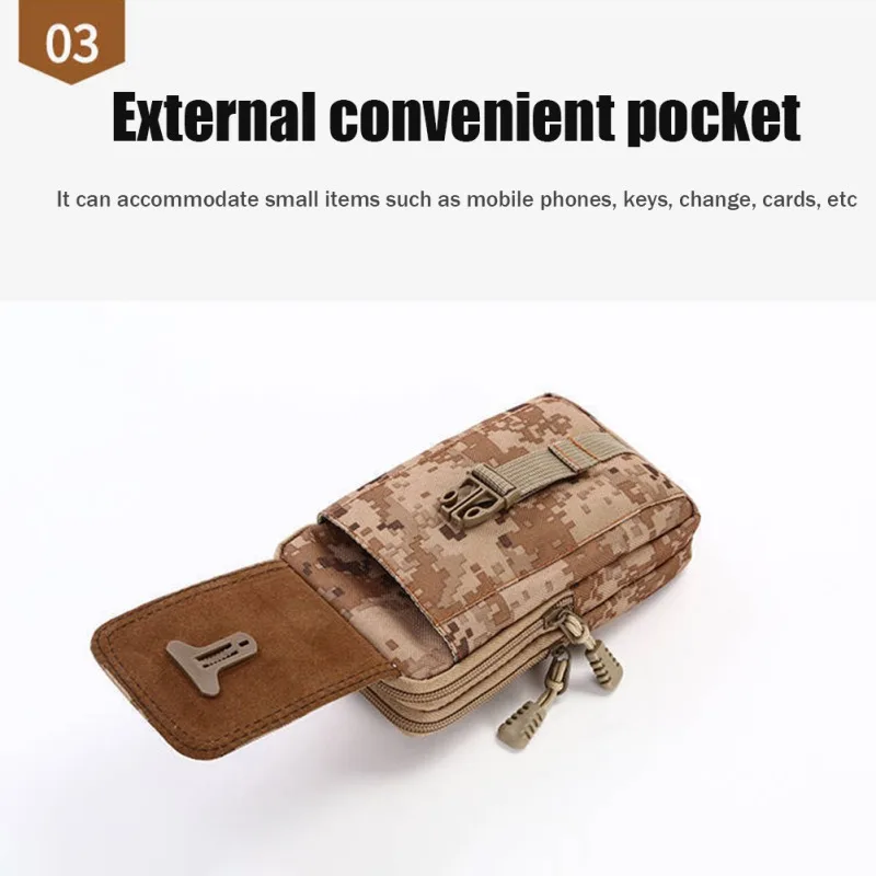 Bolsa táctica Molle para teléfono móvil, riñonera militar para correr, viajes, caza, Camping, suave - imagen 4