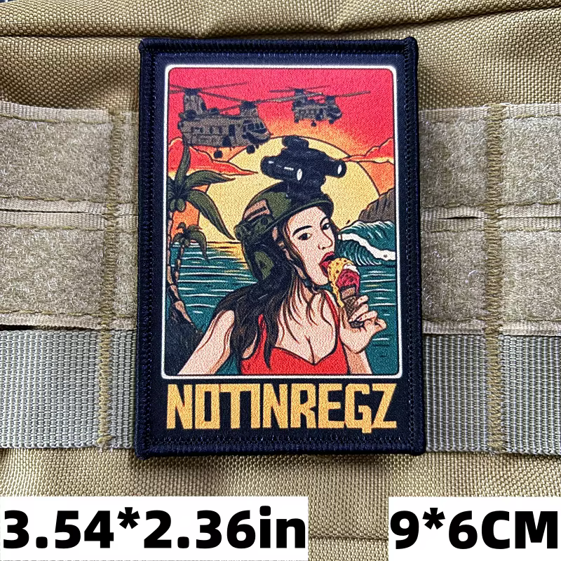 Parche táctico NOTINTEGZ helado – Chica con gancho y bucle para mochila - imagen 4