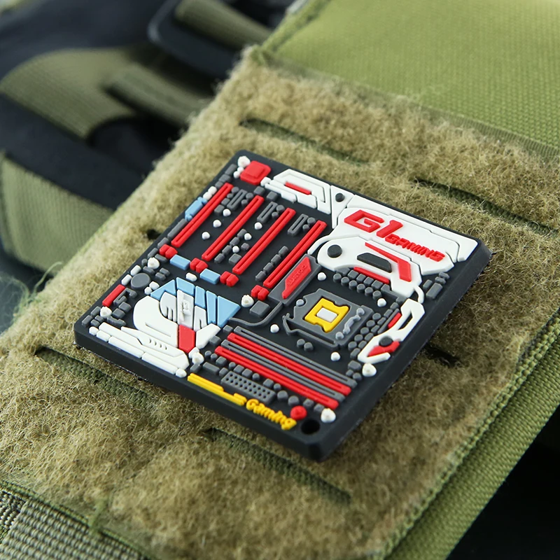 Placa base PC ROG, parche de PVC, ramillete Gigabyte, insignia táctica para juegos para ropa, chaqueta, bolsa, chaleco, decoración, accesorio de Hardware para PC - imagen 3