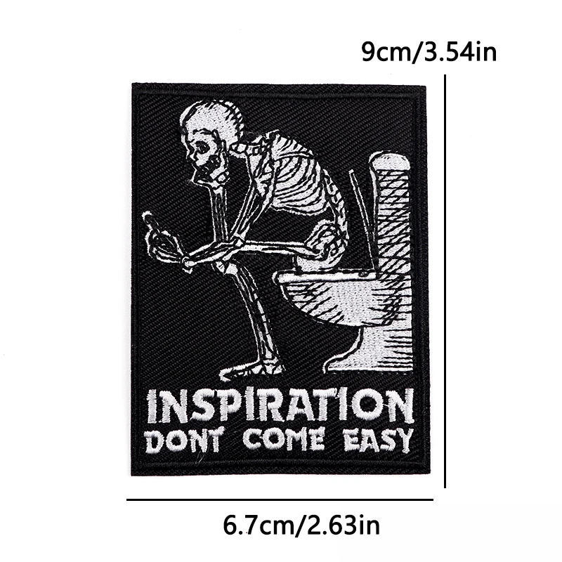 Parches termoadhesivos para planchar con Radio de calavera para ropa, parches bordados de estilo oscuro Rock & Roll, apliques decorativos para ropa - imagen 5