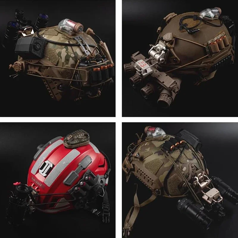 Casco táctico NVG CR123A tablero de almacenamiento de batería elástica dispositivo de visión nocturna cinturón de fijación 2 uds cordones de almacenamiento de batería de casco - imagen 5