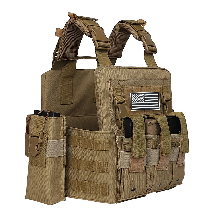 Chaleco de caza con bolsa triple multifuncional, material resistente a desgarros y al desgaste, expandible y desmontable - imagen 2