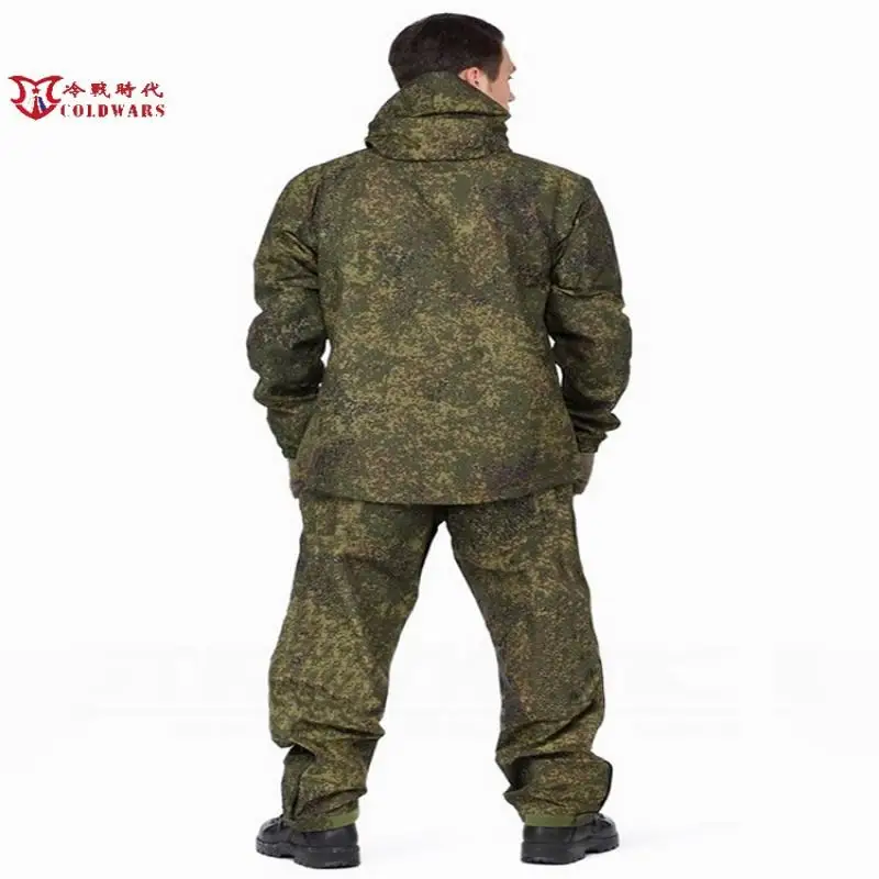 Conjunto de traje de entrenamiento de concha dura de camuflaje ruso VKBO lv6 EMR, chaqueta de cubierta impermeable con capucha para hombre verde pequeño - imagen 3