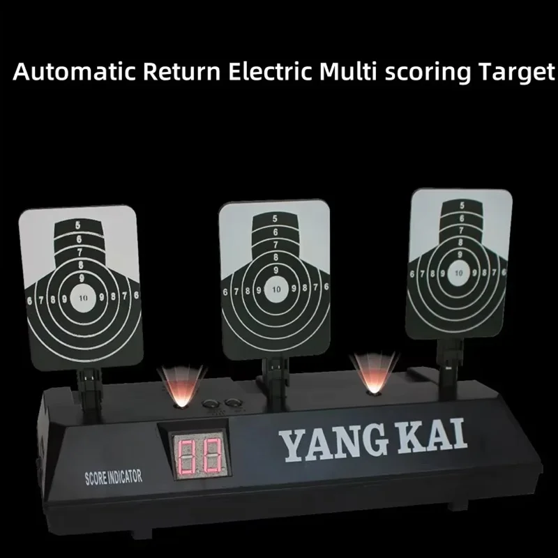 Objetivo de puntuación electrónica que se mueve, 3 Objetivos, reinicio inteligente automático, pistola de bala suave Digital, pistola de juguete, objetivo de entrenamiento sd25 - imagen 3