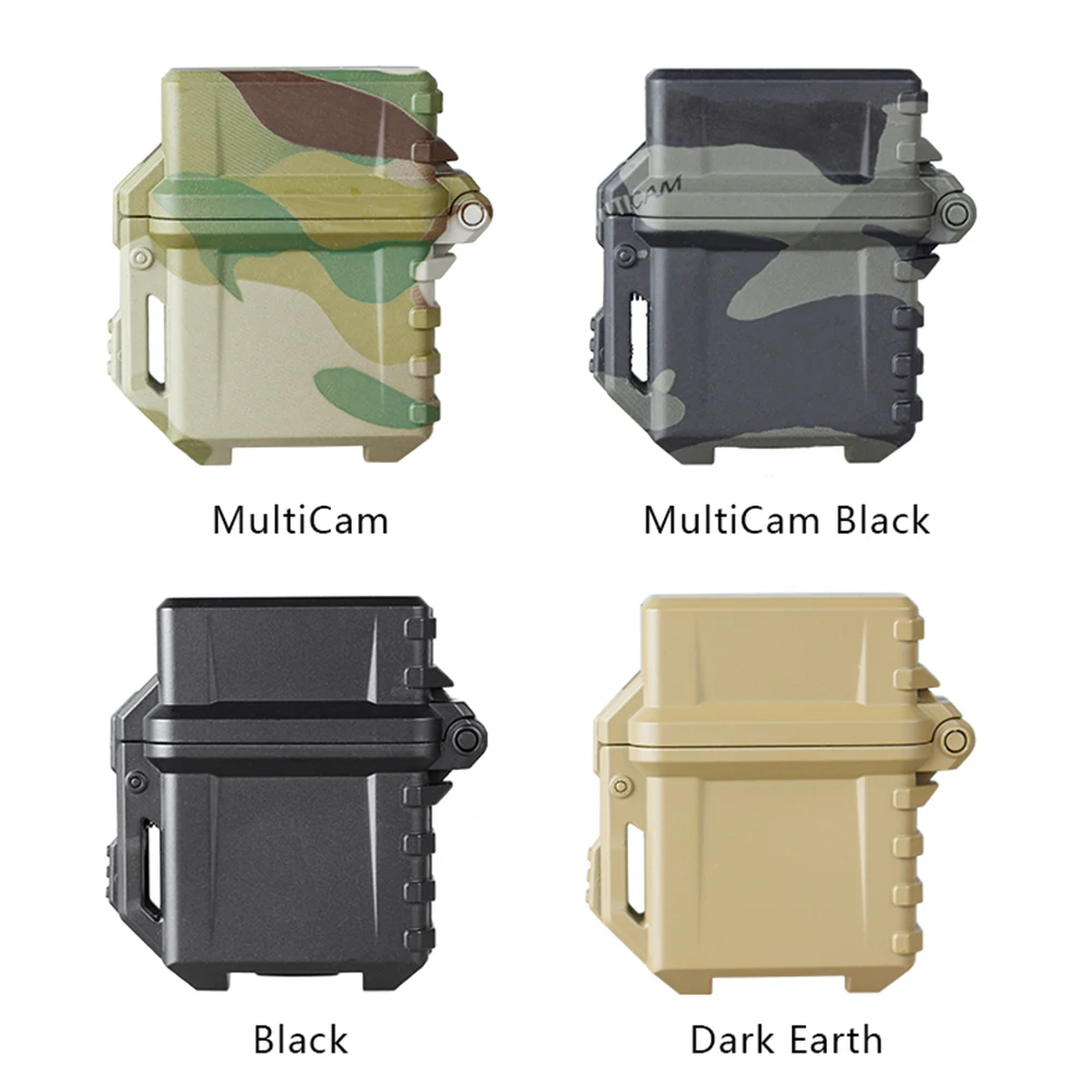 IDOGEAR-carcasa de encendedor de aceite táctico Molle para Zippo, carcasa de contenedor de armadura de encendedor anticaída para tanque interno, Camo Airsoft, Caza militar