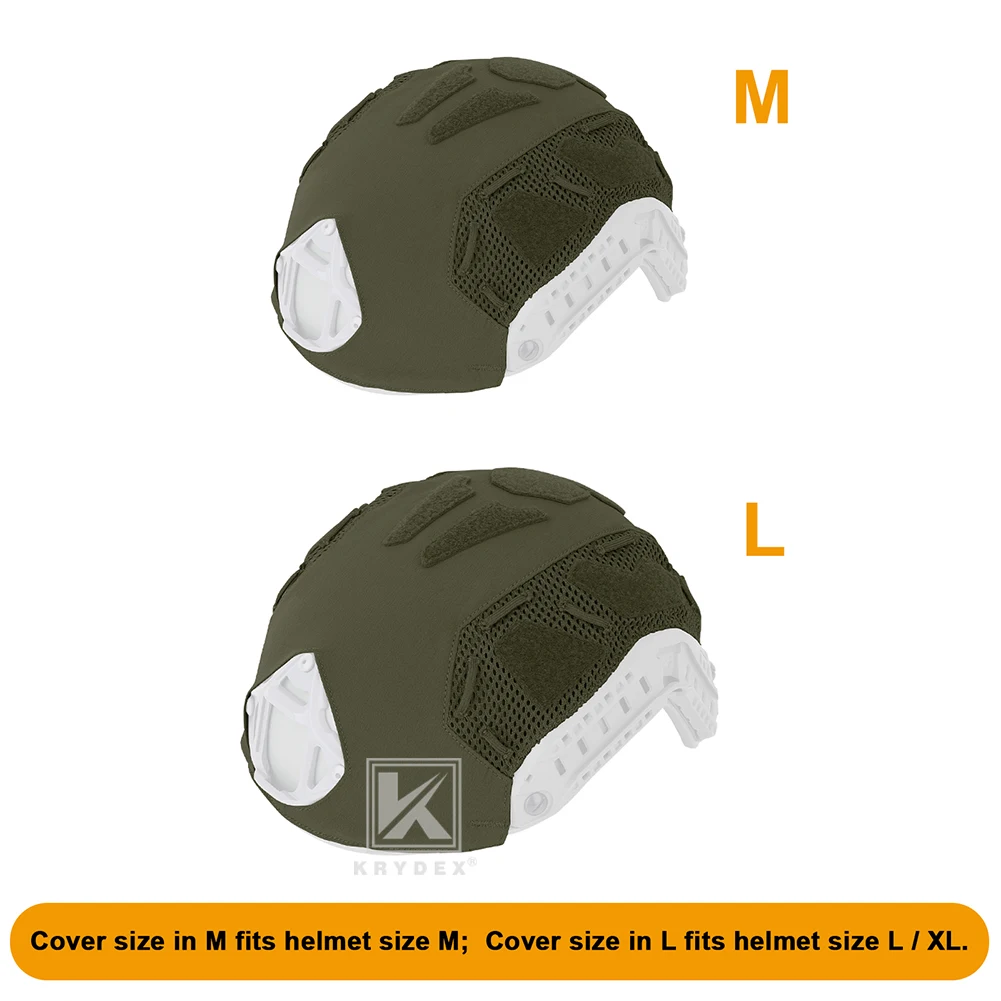 KRYDEX Funda táctica para casco rápido, casco marítimo, accesorios para casco de Paintball Airsoft talla M L - imagen 4