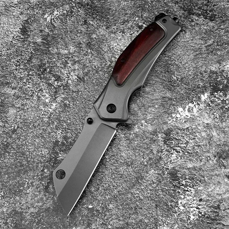 Cuchillo plegable DA107 EDC, hoja 5Cr13Mov, acero 420 + mango de madera de colores con clip de bolsillo, herramienta portátil para caza y senderismo al aire libre - imagen 3