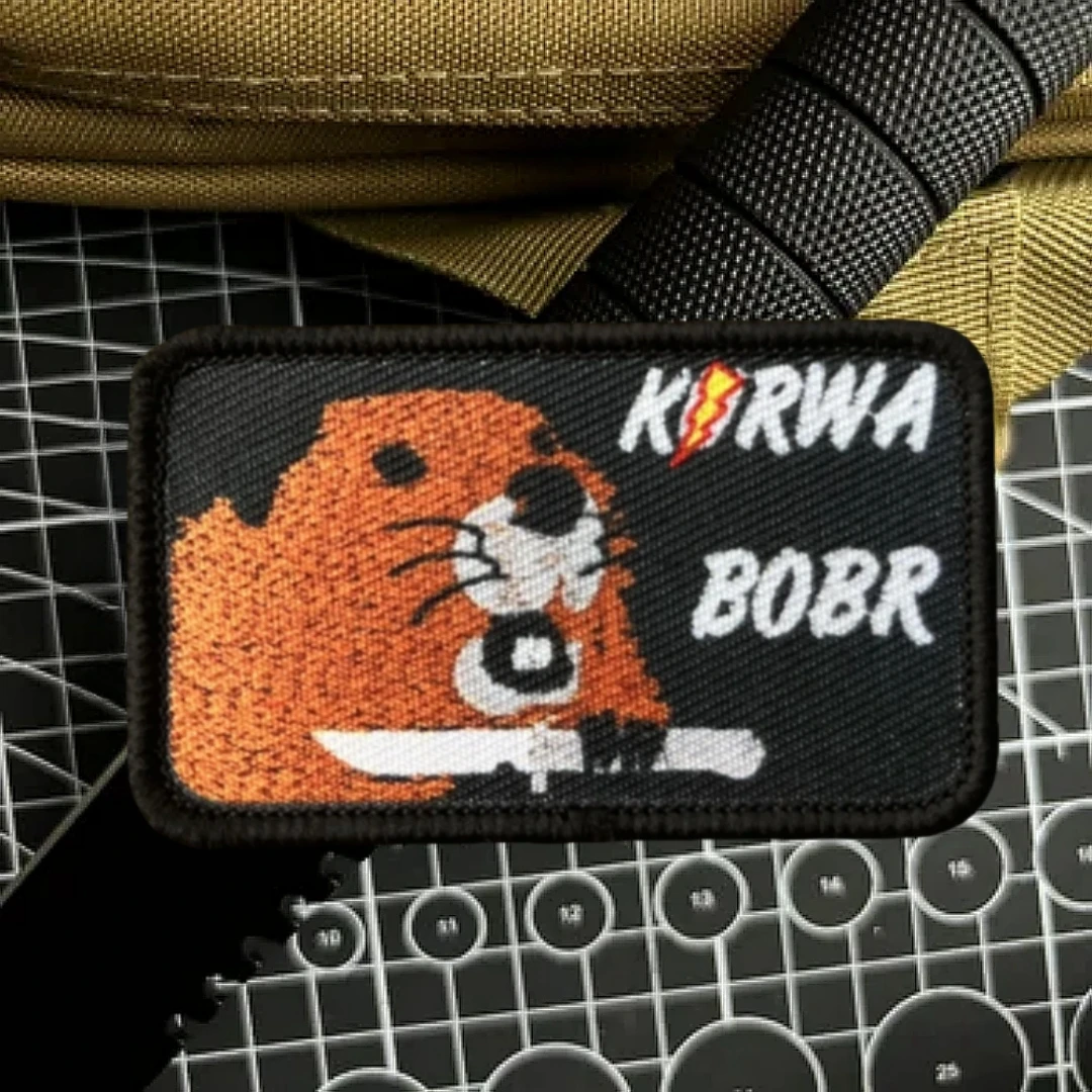 Insignia de moral divertida de castor, parche estampado, brazalete militar táctico, gancho y bucle, accesorios para mochila al aire libre, pegatinas - imagen 5