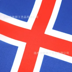 Banderas de Islandia para ondear a mano, 21*14cm, con asta de plástico, para actividades deportivas y decoración del hogar.