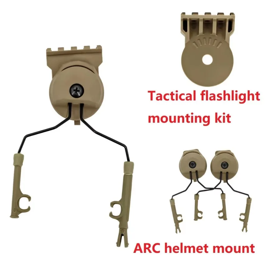 TS TAC-SKY auriculares tácticos Comta II III soporte Fast Ops Core casco adaptador de riel de arco y Kit de montaje de linterna táctica - imagen 5