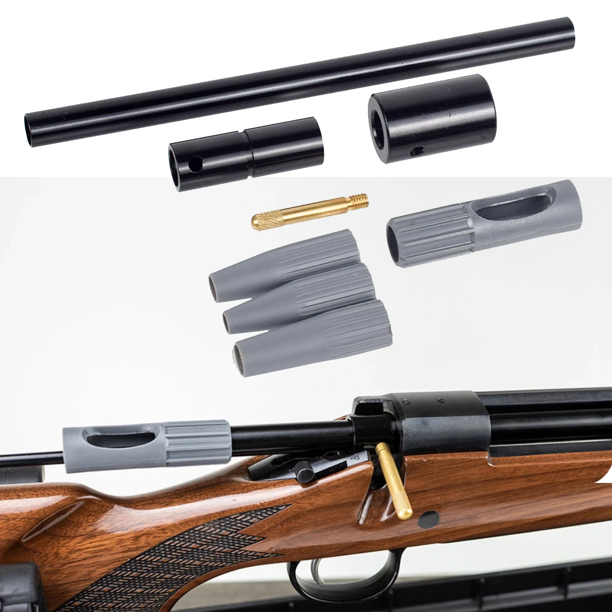 Kit de limpieza de 8 piezas. 17Cal.22Cal.30Cal Universal pistola guía de orificio limpieza Rifle cepillo limpio táctico caza limpiador Accesorios - imagen 5