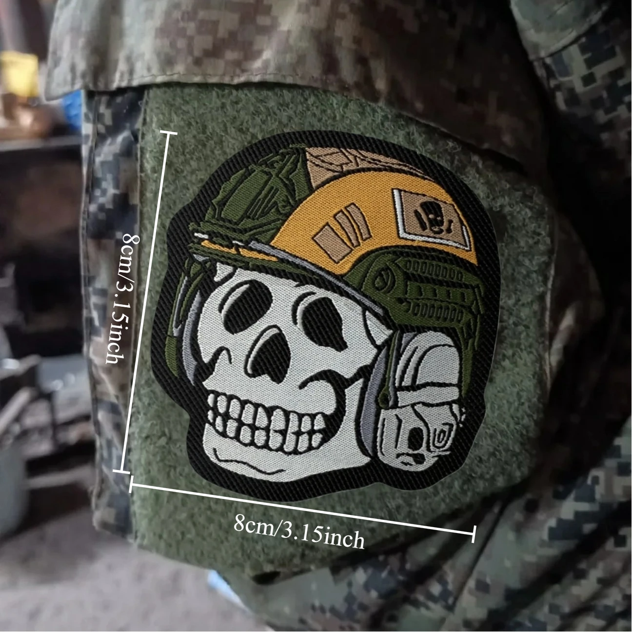 Parche táctico de moral de operador de esqueleto, brazalete militar personalizado, parches tejidos de gancho y bucle para ropa, pegatina para mochila - imagen 3