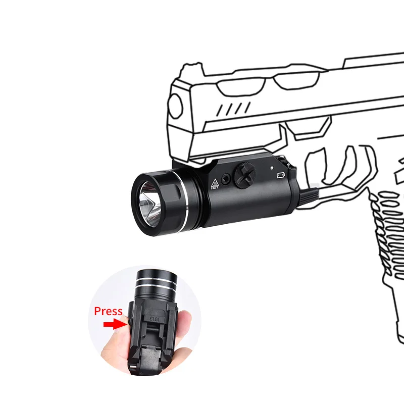 Lámpara colgante para pistola táctica TR 1 HL, luz estroboscópica de Metal de 800 lúmenes, potente linterna CNC para Glock 17, 19, X300, X400, Airsoft de caza - imagen 2