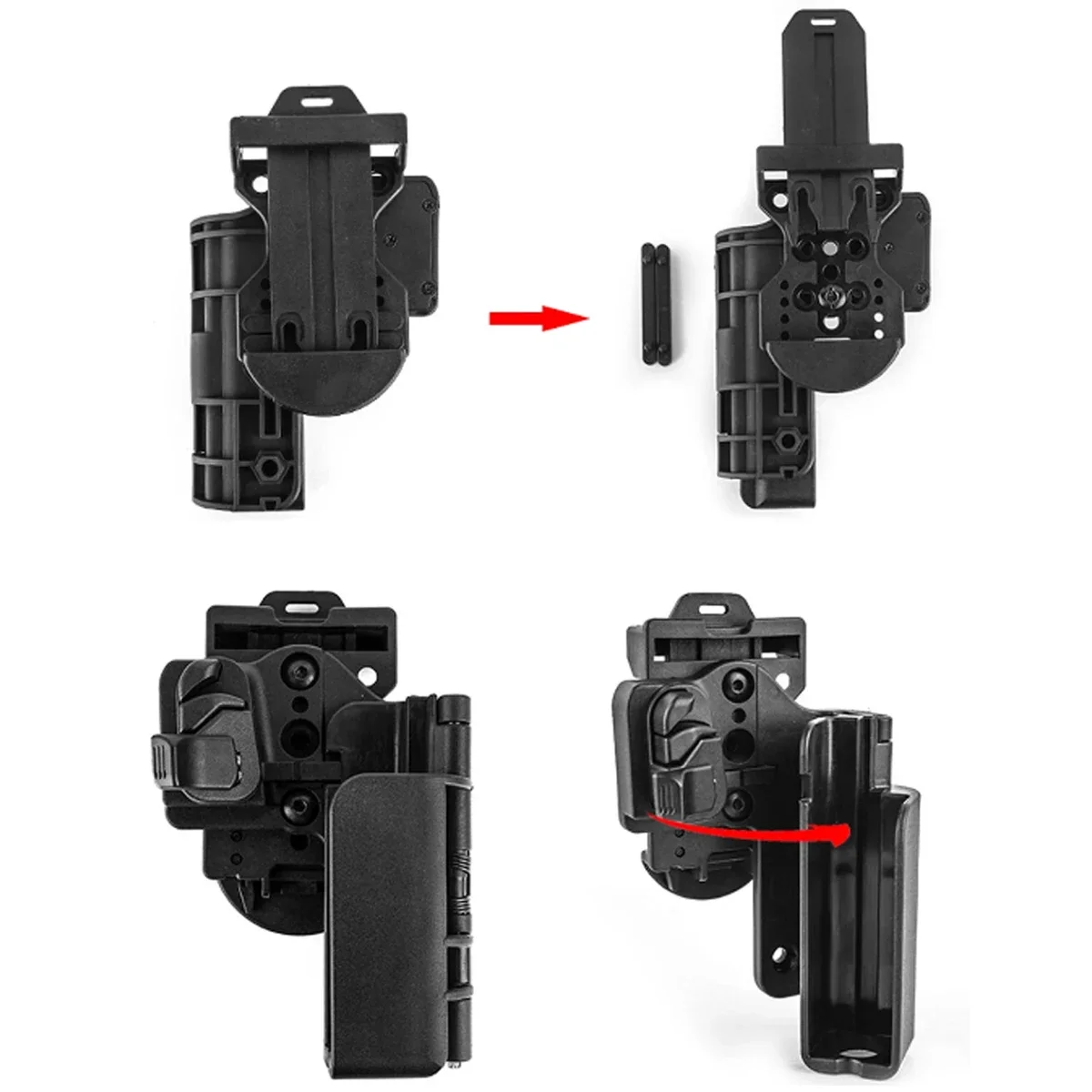 Funda de plástico nivel 3 de transporte rápido para pistola Gl0ck 17 19 22 34 diestros 0WB Clip de cinturón transporte con liberación rápida GK17/22 19/34