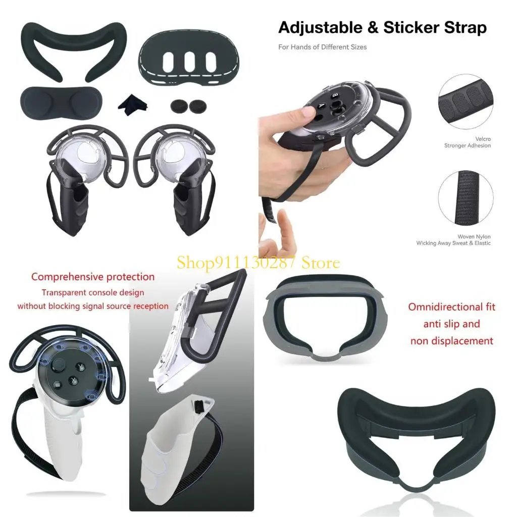 J1HC Silicona protectora lavable TPU Protectora completa para Quest 3