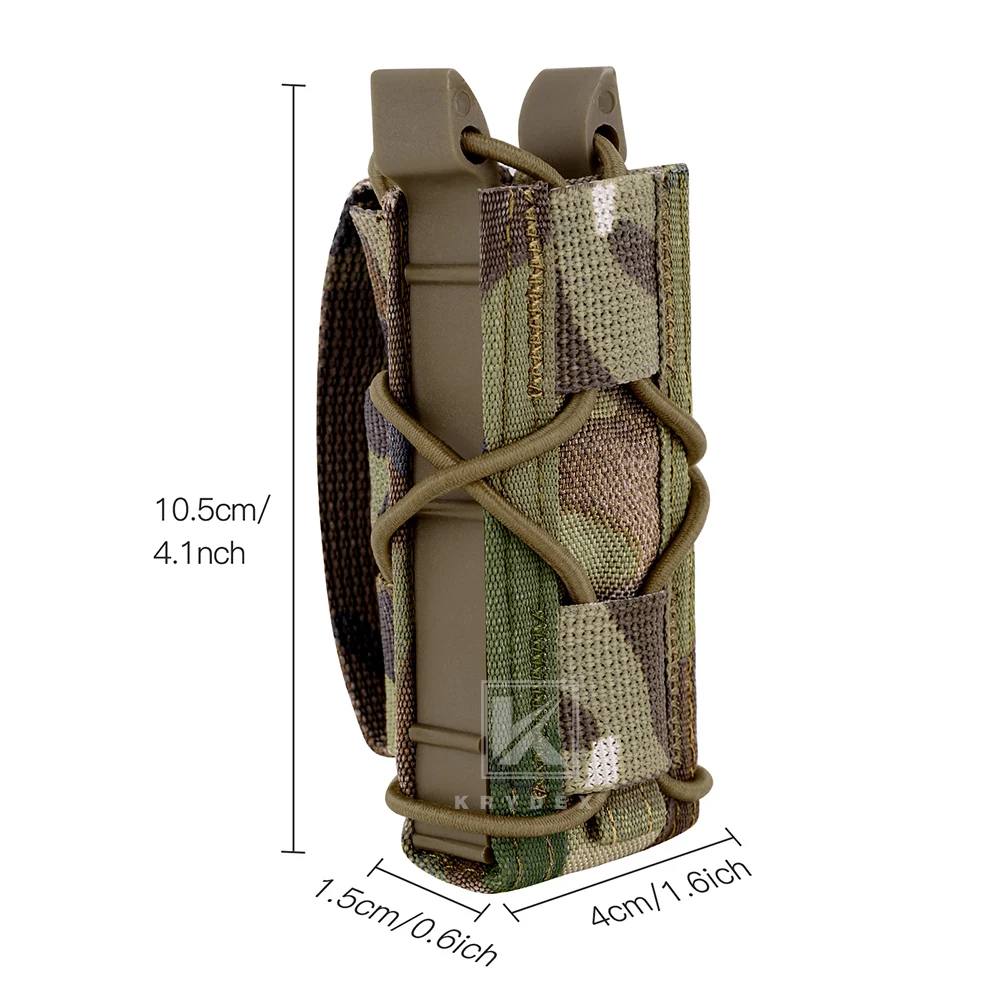 KRYDEX-bolsa táctica para revistas Modular, tapa abierta individual, bolsa para pistola Mag de 9mm, soporte Molle, accesorios CS para caza y tiro - imagen 4