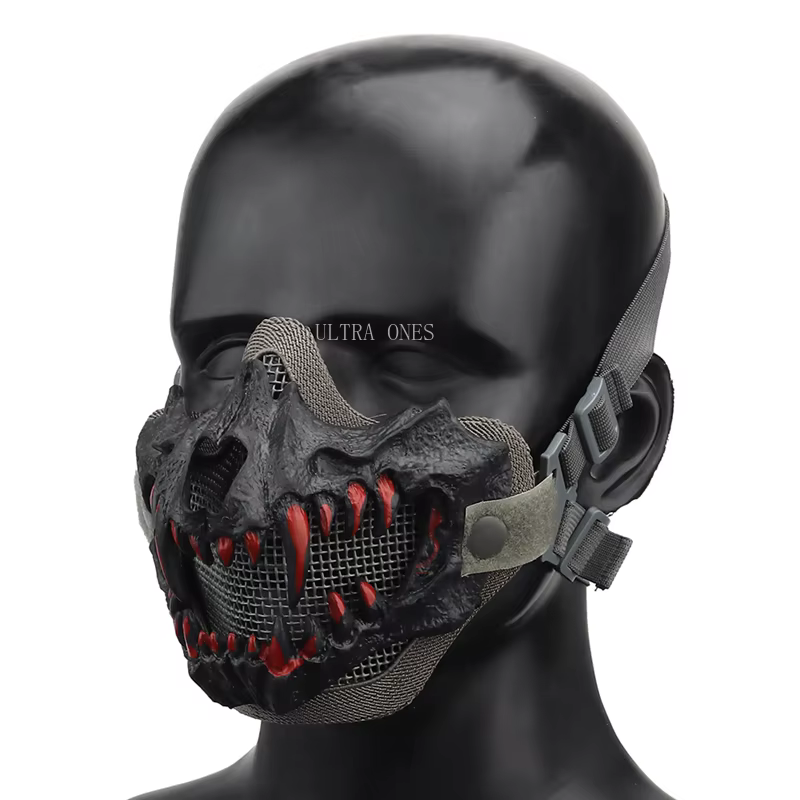 Máscara táctica de malla de acero – Protección media cara Airsoft Paintball - imagen 3