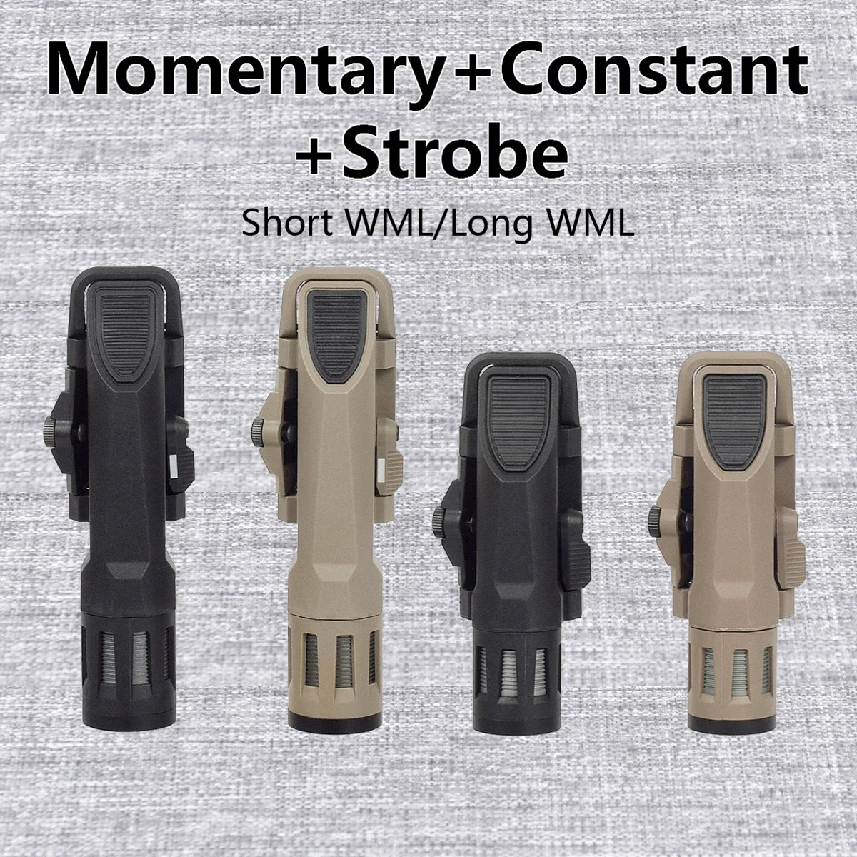 Linterna táctica de inflado WML para arma de explorador, compatible con Rifle Airsoft AR15 APL, luz de pistola para GLOCK17, antorcha estroboscópica de caza - imagen 4