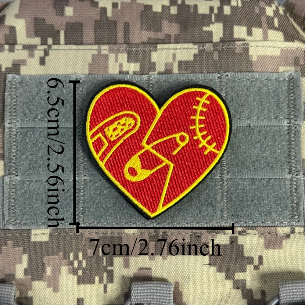 Parche táctico militar de corazón cortado con velcro bordado - imagen 2