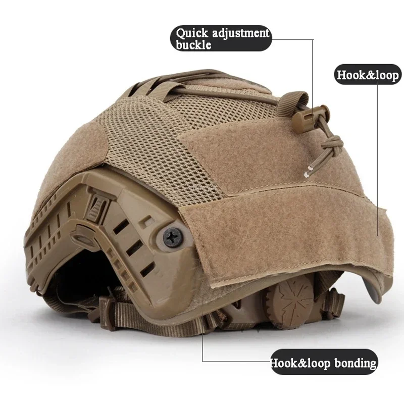 Cubierta de casco táctico para cascos rápidos, accesorios para Airsoft Paintball, caza, juego de tiro CS - imagen 4