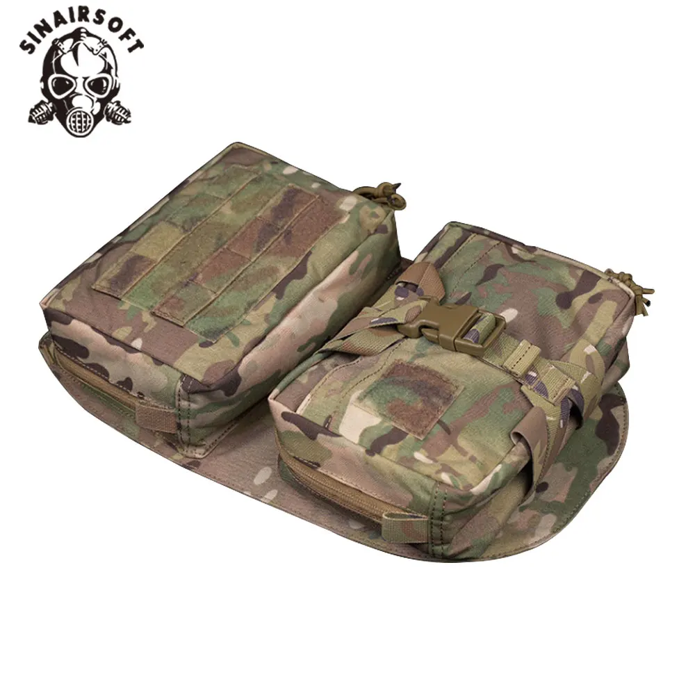 SINAIRSOFT-Bolsa de placa trasera de chaleco táctico para portador de placa, Molle de liberación rápida, bolsa desmontable de uso General, accesorio de caza - imagen 5
