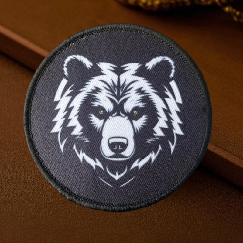 Parche de Chevron táctico de moral de oso, brazalete del ejército militar, parches de gancho y bucle impresos para ropa, pegatina para mochila - imagen 4