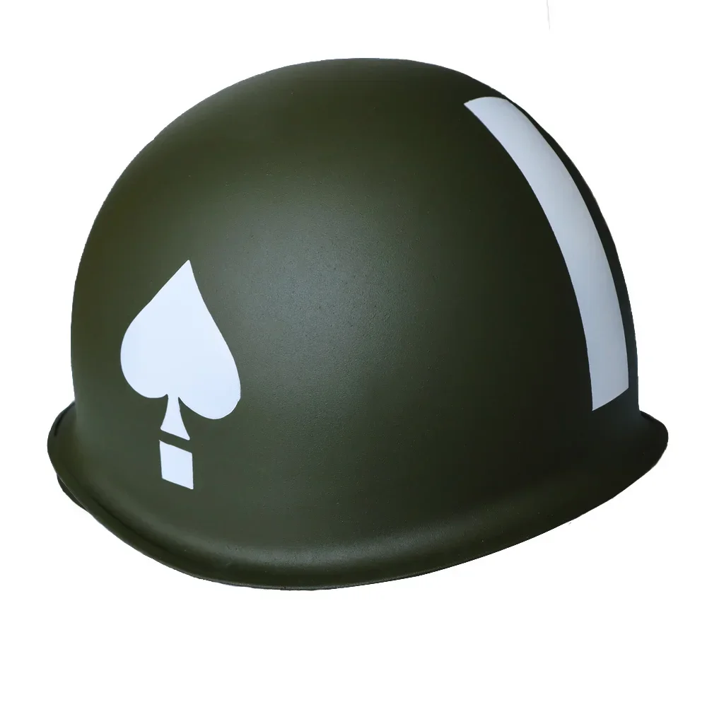 Casco WW2 M1, tácticas de corazón de melocotón, casco de empresa de Hermanos de campo de acero antidisturbios verde, equipo de soldado de EE. UU., casco táctico - imagen 2