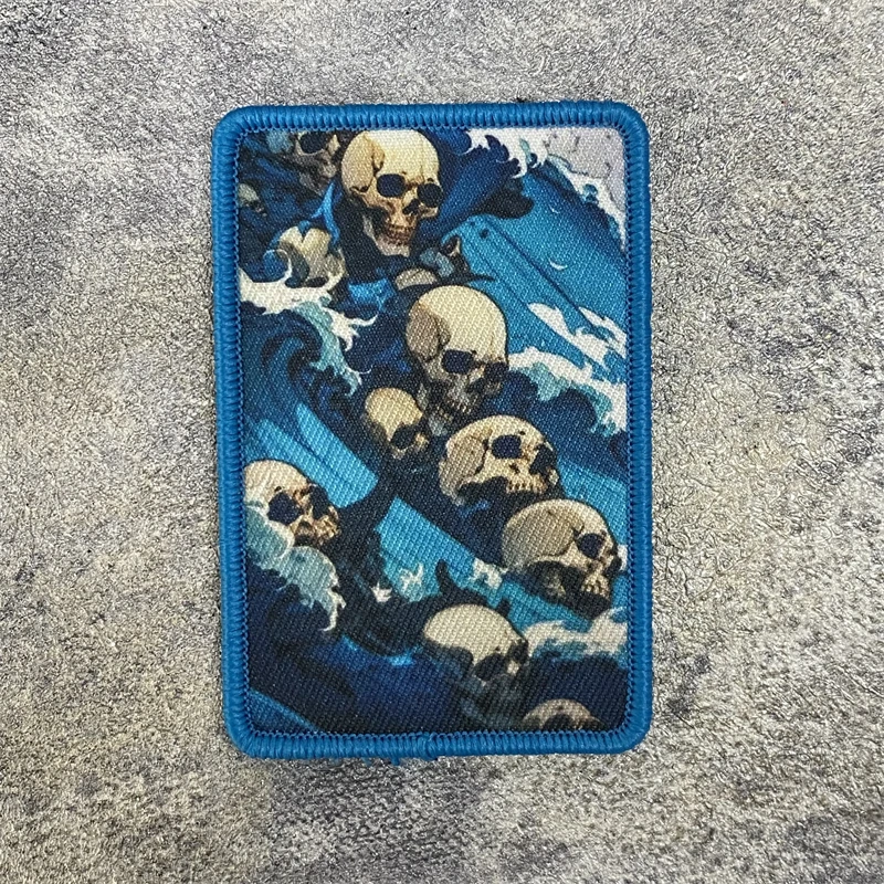 Parche táctico de calavera de tecnología futura, brazalete de esqueleto de soldado, insignia de moral, mochila para exteriores, accesorios para sombrero, pegatinas - imagen 4