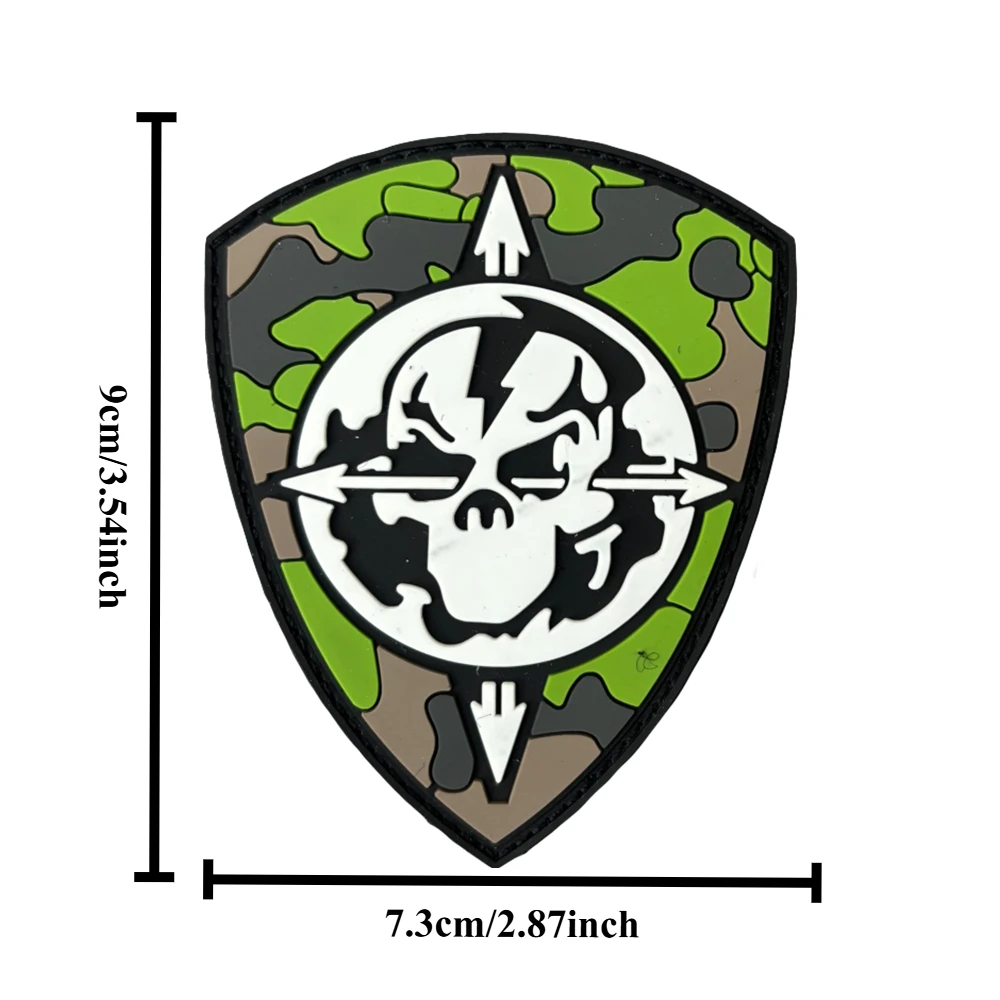 Parche táctico PVC Skull Warriors con gancho y bucle - imagen 2