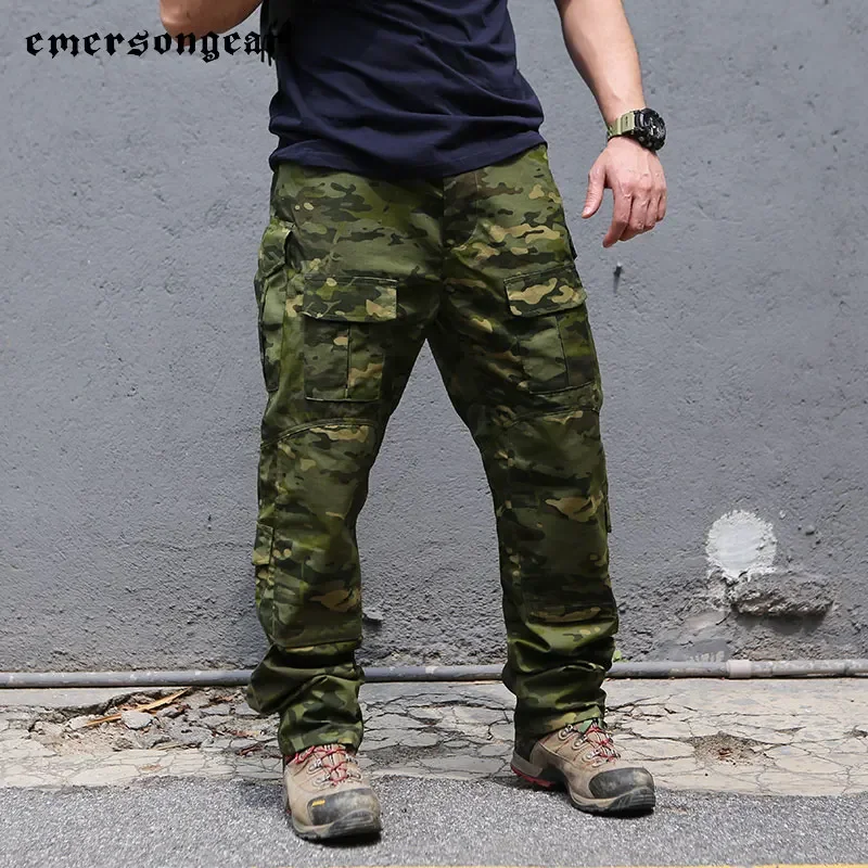 Emersongear pantalones de campo tácticos Camo para hombre pantalones de carga de servicio al aire libre Airsoft caza senderismo combate camuflaje Camping EM9317