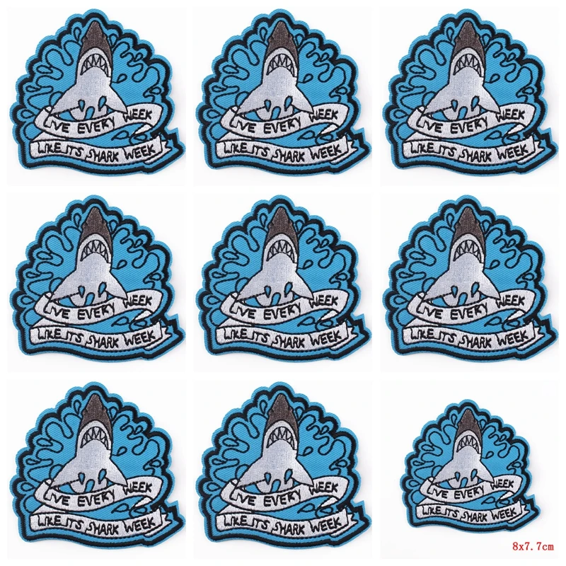 Parches bordados para planchar en la ropa, insignias de rayas Punk, Parche de animales geniales, parches termoadhesivos para ropa, 10 unidades por lote - imagen 2