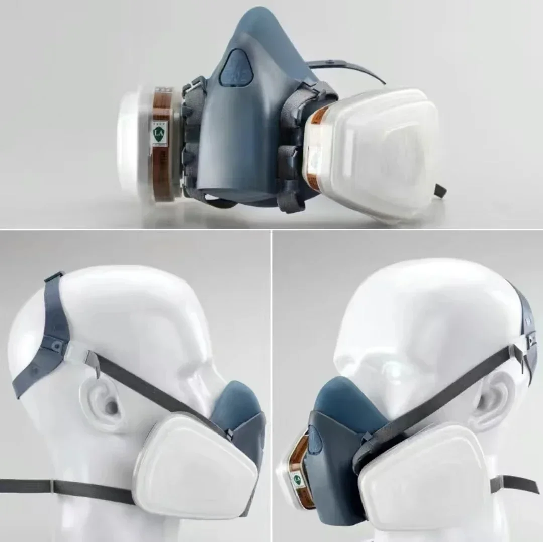 Respirador Industrial 7502, máscara de Gas, pintura en aerosol corporal, decoración, máscara a prueba de polvo, media máscara 7502 apta para filtros 3M 6001/6002/6006 - imagen 5