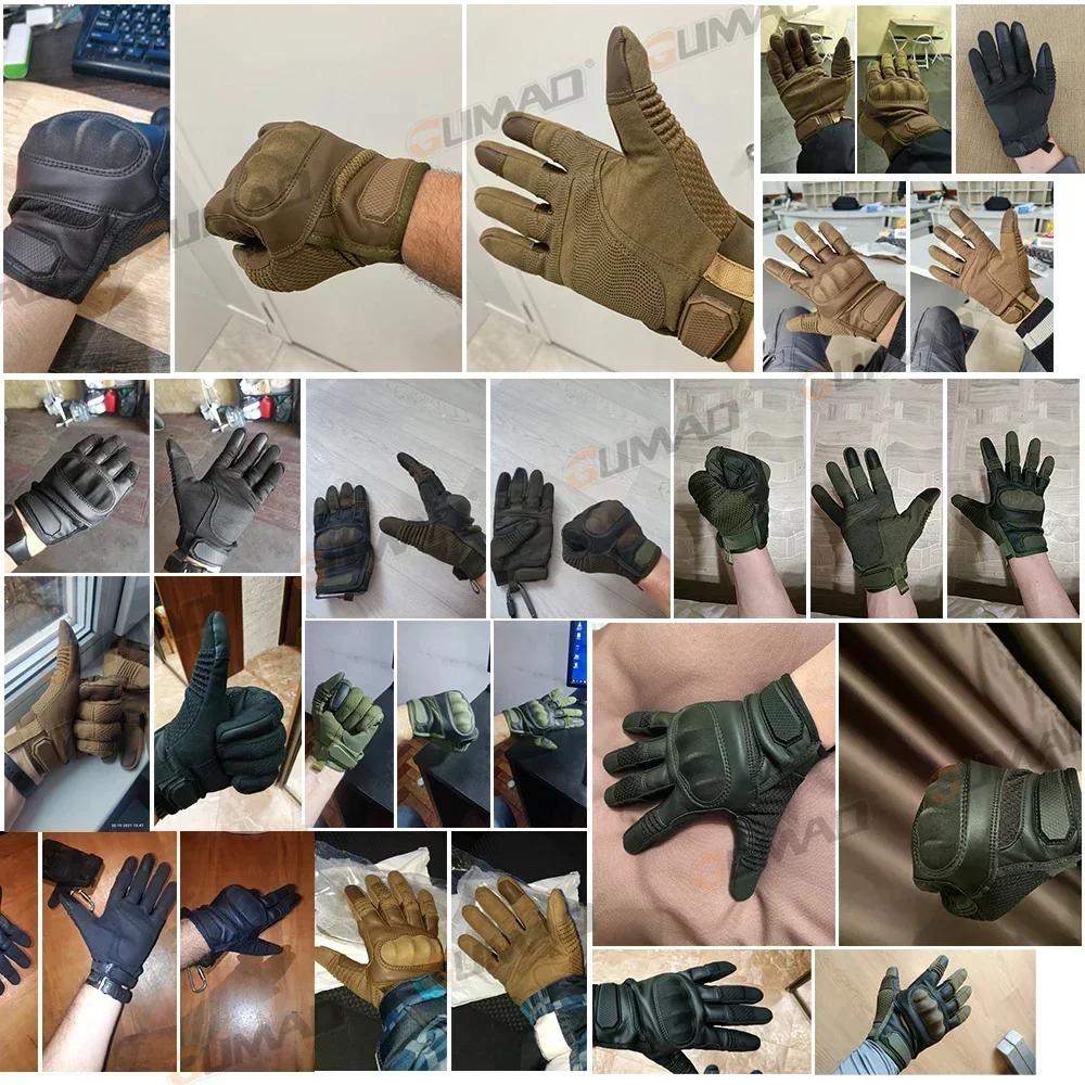 Guantes de cuero PU con dedos completos, guantes deportivos antideslizantes con pantalla táctil de alta sensibilidad, accesorios para montar en bicicleta y ciclismo - imagen 3