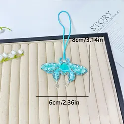 Parche artesanal abalorio mariposa – Colgante decorativo para bolso