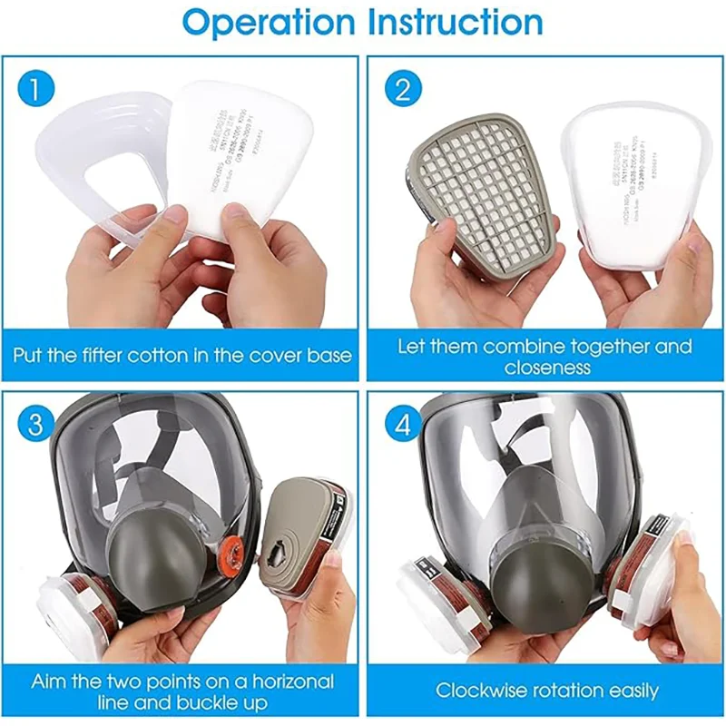 Volgelaatsmaskers/gasmaskers kunnen effectief beschermen tegen giftige gassen en stof; Geschikt voor chemische en verfindustrie - imagen 5