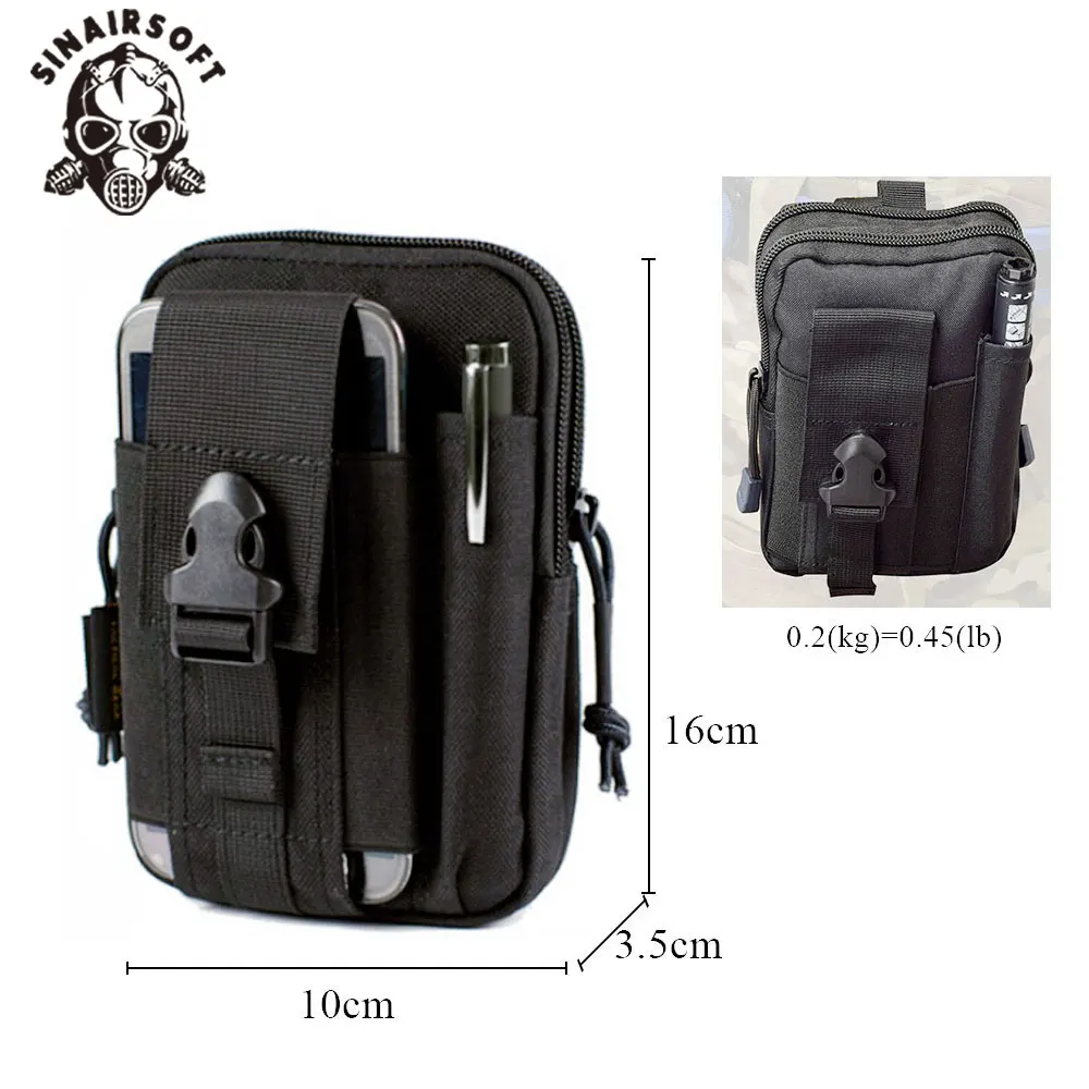 Riñonera táctica SINAIRSOFT, riñonera MOLLE, bolsa para teléfono, paquete multiusos resistente al agua para senderismo, correr y viajar - imagen 2