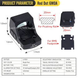 VT DF-CCW Mira de punto rojo compacta táctica para pistola RMS