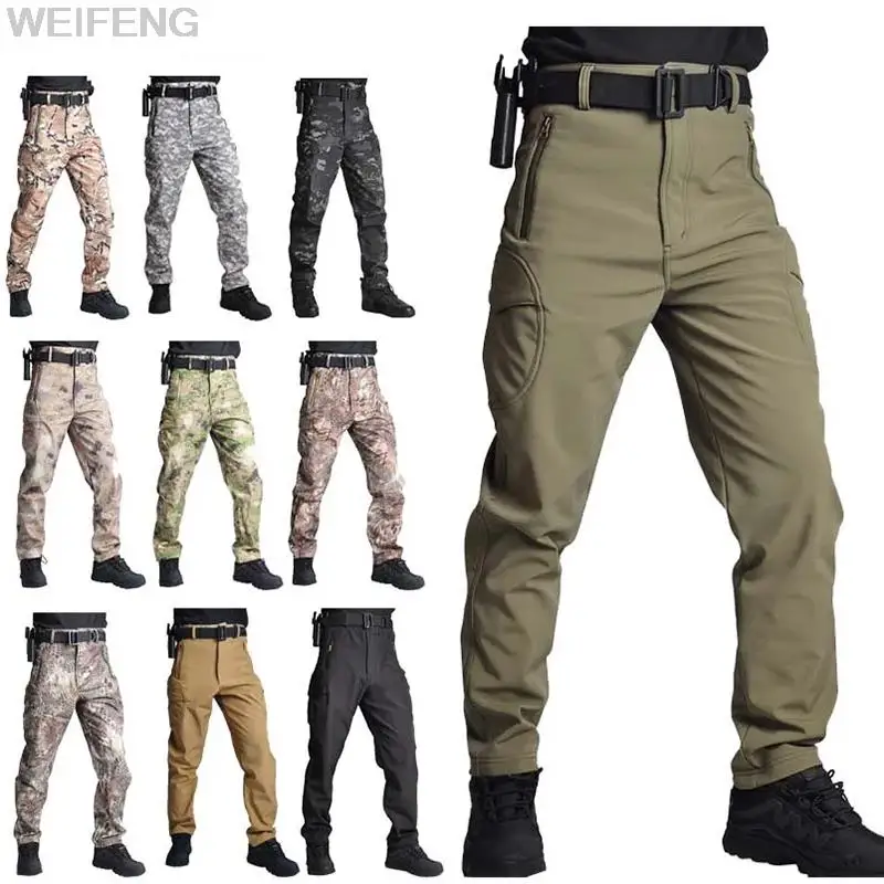 Ropa de concha suave de piel de tiburón militar para hombre, chaqueta de forro polar, traje impermeable, chándales del ejército de senderismo, abrigo térmico, invierno, otoño - imagen 4