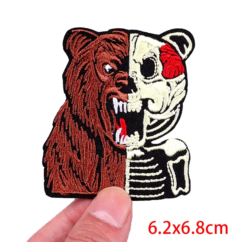 Parche bordado de animales feroz, parche de mono para fumar, parches bordados Punk para ropa, chaqueta, parches para planchar DIY para ropa - imagen 4