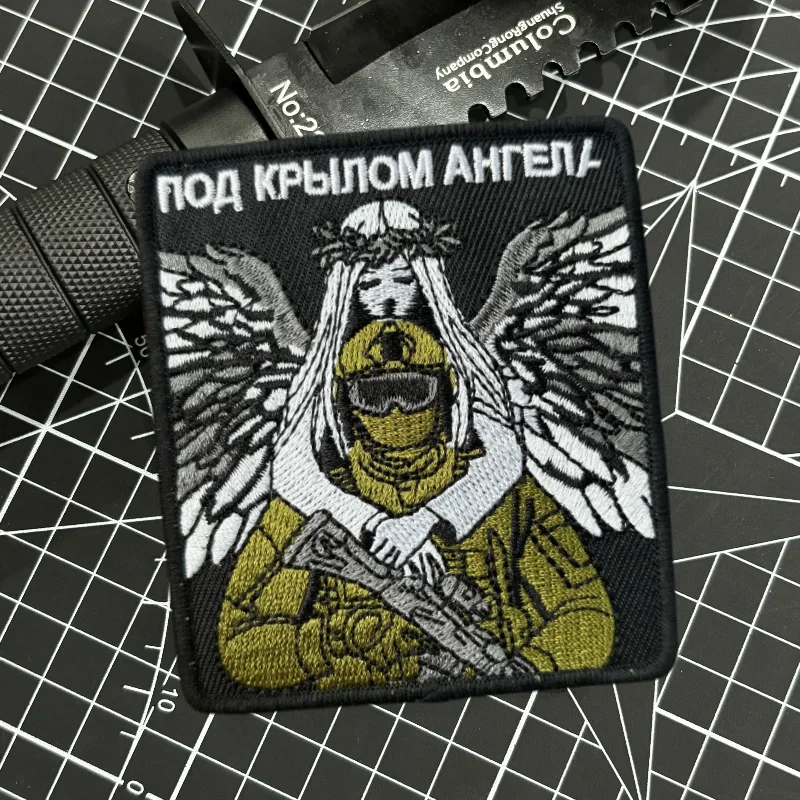 Parches tácticos debajo de las alas de Ángel, parche bordado de gancho y bucle, protección del ejército militar, brazalete de soldado, pegatinas para mochila - imagen 3
