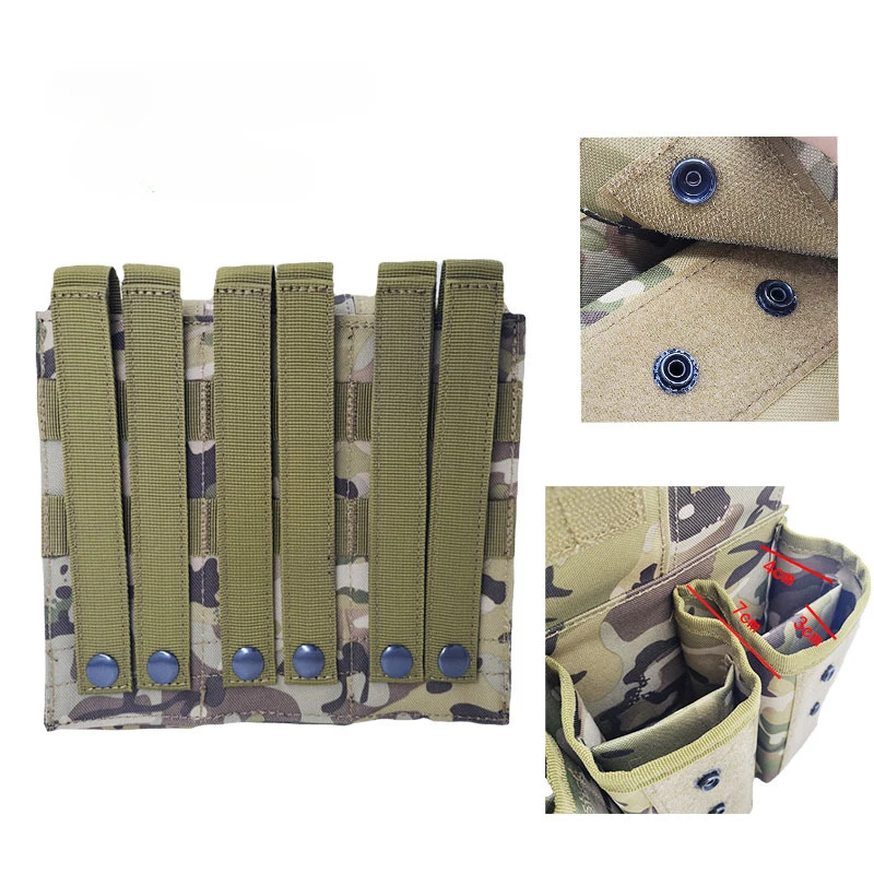Bolsa táctica AK Triple MOLLE para revistas, soporte para pistola Airsoft, bolsa con Clip de camuflaje para funda de Rifle M4, accesorios de caza - imagen 3