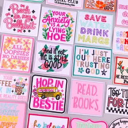 Leer libros bordado hierro en parches para ropa parche térmico libro Club parche de costura táctico en chaqueta sombrero decoración de ropa