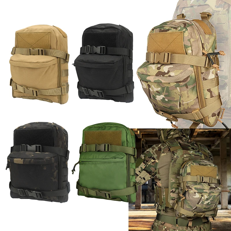 Mini bolsa de hidratación, mochila táctica, portador de vejiga de agua, bolsa con cremallera, bolsa Molle para caza al aire libre, nailon 1000D, deportes al aire libre