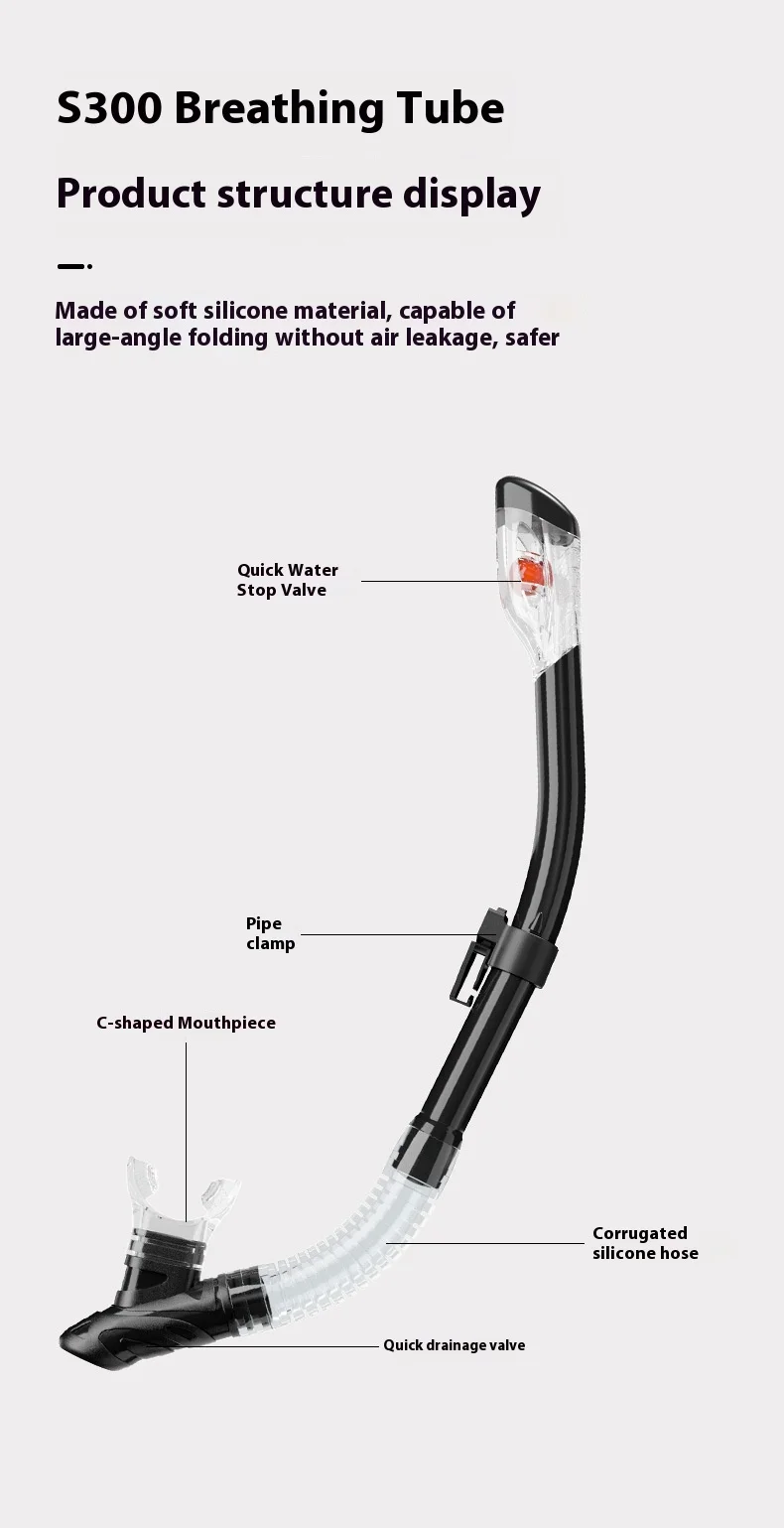 Juego de máscara de buceo profesional para adultos, espejo de buceo, juego de tubos de respiración, gafas de silicona suave, gafas de natación, Kit de snorkel de entrenamiento - imagen 5