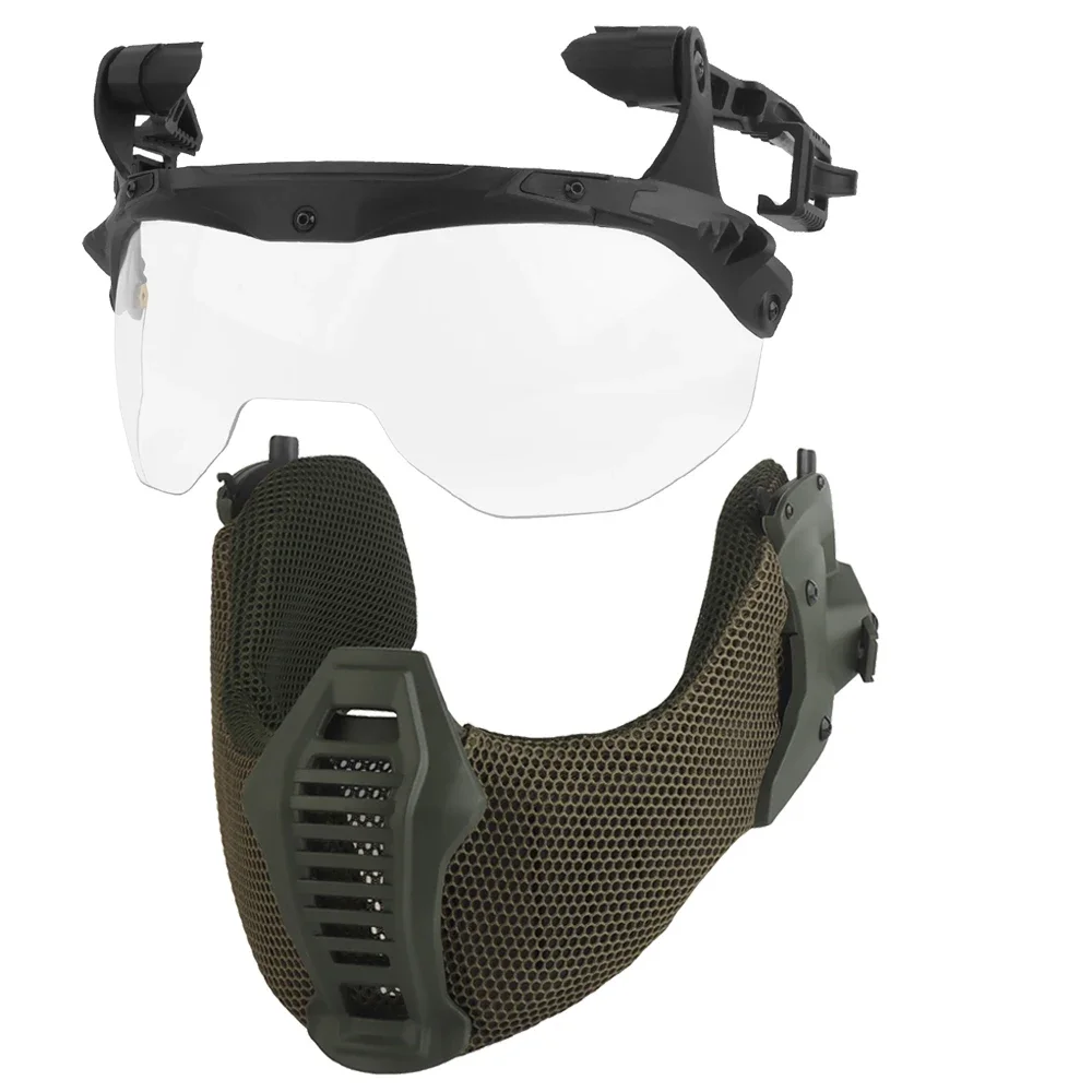 Wendy-casco 3,0 con tapa, cubierta para la oreja, protector bucal, media máscara facial, protección completa, caza, tiro, accesorios para casco Airsoft - imagen 2