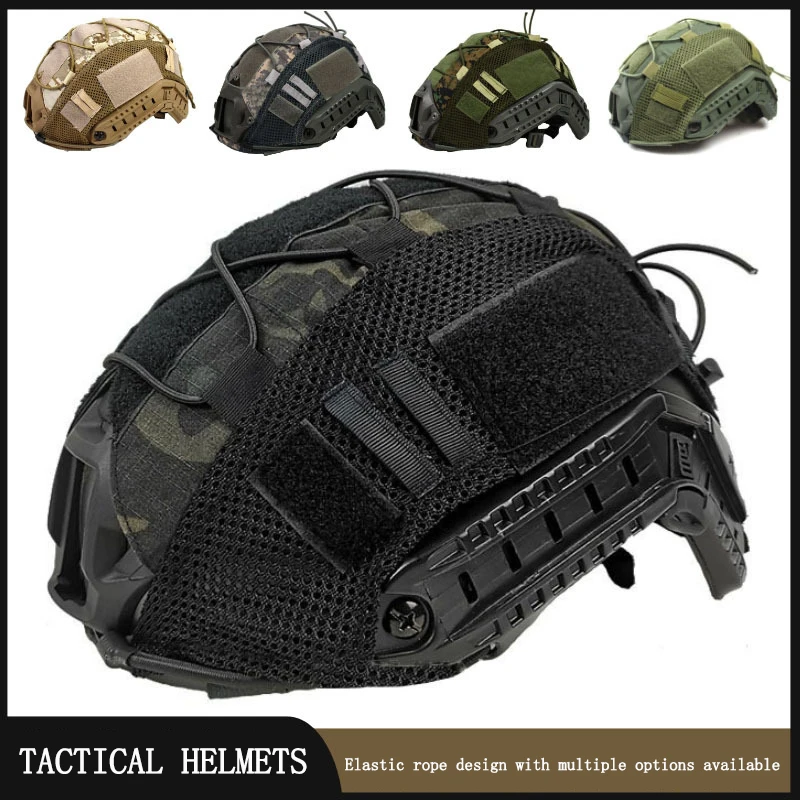 Casco táctico rápido, cubierta de casco de nailon de material 500D con cuerda elástica, cubierta de casco militar de caza, accesorios para pistola de aire - imagen 4