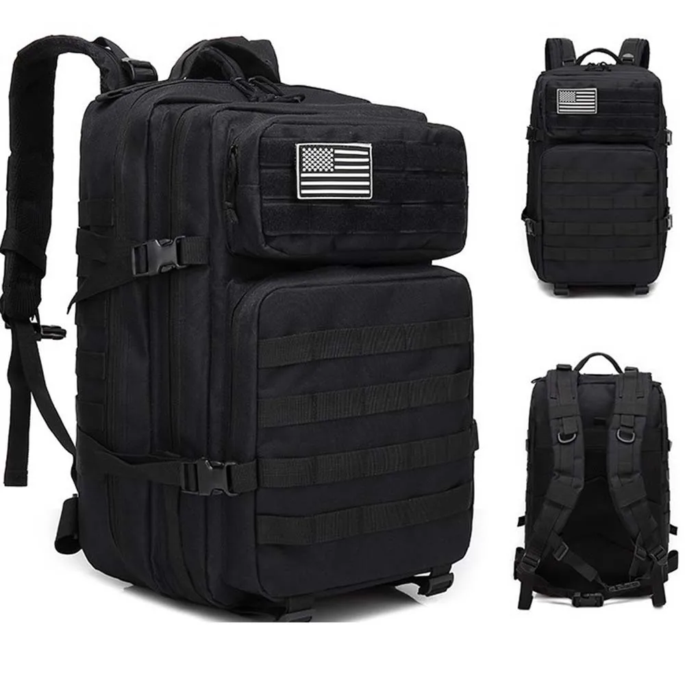 Mochila deportiva táctica de 45L, paquete de asalto del ejército Molle, paquete de asalto de 3 días, mochila de senderismo, mochila duradera para equipo al aire libre - imagen 5